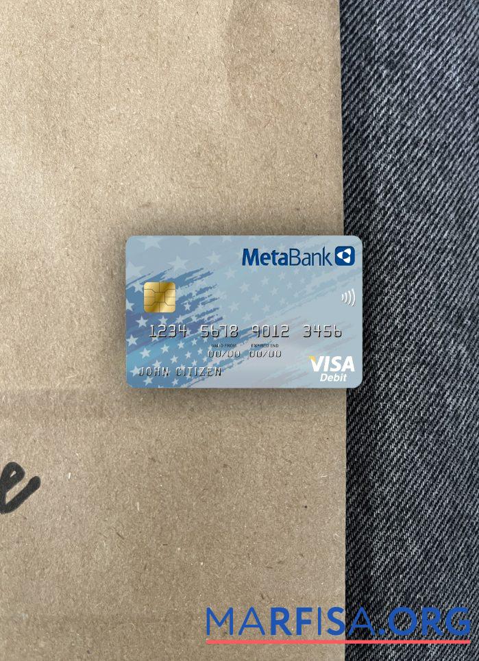 Blank USA South Dakota Metabank visa card photolook front real example